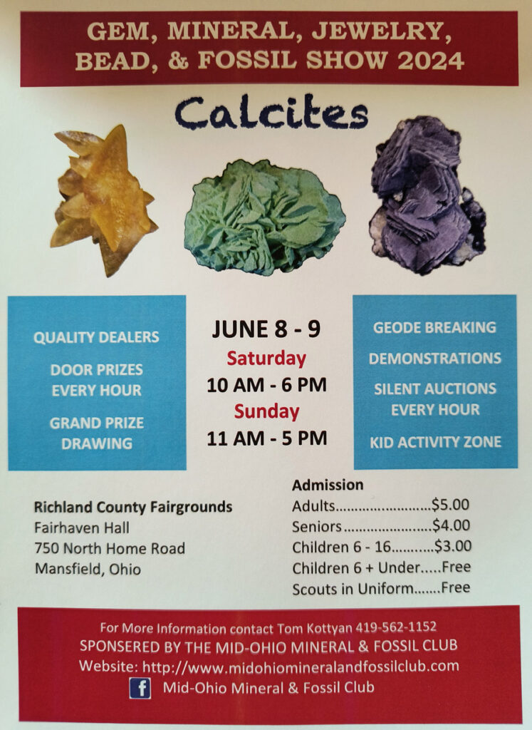 Mid-Ohio Mineral and Fossil Club Show Flyer
